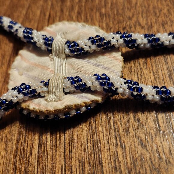 Vintage Native American Beaded Thunderbird Necklace Rope Chain Handmade Bolero - Picture 4 of 6